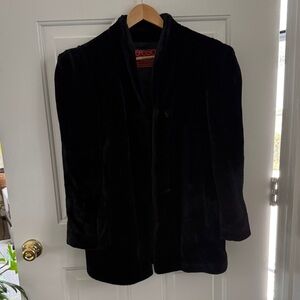 Vintage 80s Sassoon Borgazia New York Paris Black Faux Fur Coat - Size 12